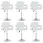 vidaXL Sillas de comedor giratorias 6 uds de cuero sintético blanco