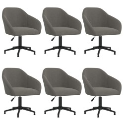 vidaXL Sillas de comedor giratorias 6 unidades terciopelo gris oscuro