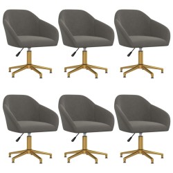 vidaXL Sillas de comedor giratorias 6 unidades terciopelo gris oscuro