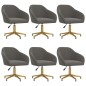 vidaXL Sillas de comedor giratorias 6 unidades terciopelo gris oscuro vidaXL Sillas de comedor giratorias 6 unidades terciopelo gris oscuro