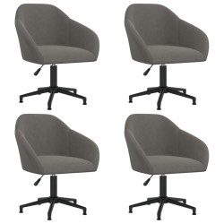 vidaXL Sillas de comedor giratorias 4 unidades terciopelo gris oscuro