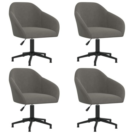 vidaXL Sillas de comedor giratorias 4 unidades terciopelo gris oscuro