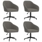 vidaXL Sillas de comedor giratorias 4 unidades terciopelo gris oscuro