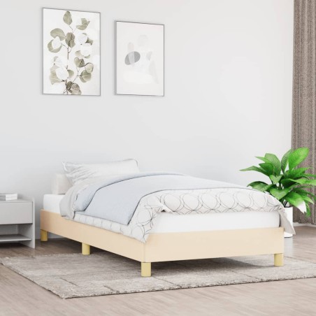 vidaXL Estructura de cama de tela color crema 80x200 cm