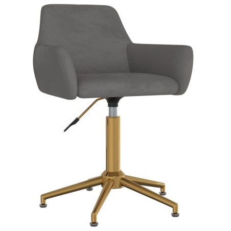 vidaXL Silla de oficina giratoria de terciopelo gris oscuro