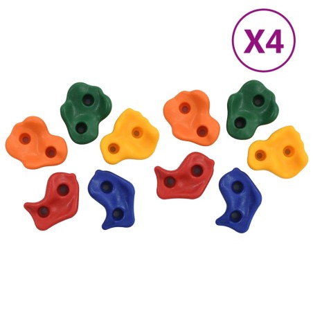 vidaXL Presas de escalada 40 piezas PE multicolor
