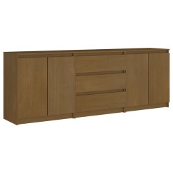 vidaXL Armario auxiliar marrón miel madera maciza de pino 180x36x65 cm