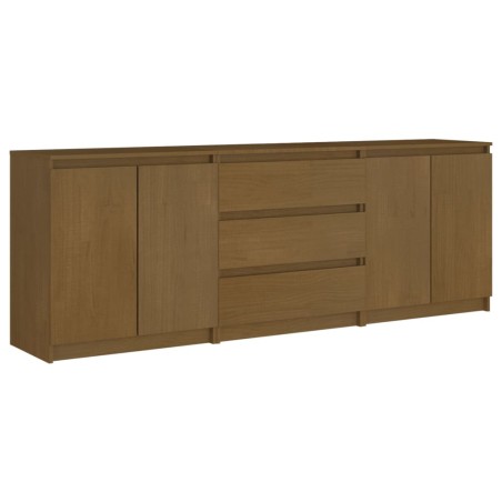 vidaXL Armario auxiliar marrón miel madera maciza de pino 180x36x65 cm