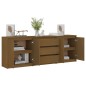 vidaXL Armario auxiliar marrón miel madera maciza de pino 180x36x65 cm vidaXL Armario auxiliar marrón miel madera maciza de pino 180x36x65 cm