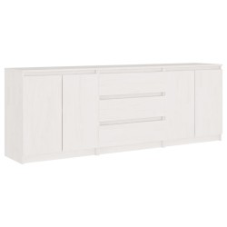 vidaXL Armario auxiliar de madera maciza de pino blanco 180x36x65 cm