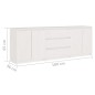 vidaXL Armario auxiliar de madera maciza de pino blanco 180x36x65 cm vidaXL Armario auxiliar de madera maciza de pino blanco 180x36x65 cm