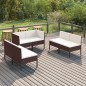 vidaXL Set muebles de jardín 6 pzas y cojines ratán sintético marrón vidaXL Set muebles de jardín 6 pzas y cojines ratán sintético marrón