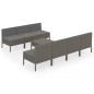 vidaXL Set de muebles de jardín 8 pzas y cojines ratán sintético gris vidaXL Set de muebles de jardín 8 pzas y cojines ratán sintético gris