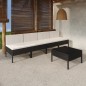 vidaXL Set de muebles de jardín 5 pzas y cojines ratán sintético negro vidaXL Set de muebles de jardín 5 pzas y cojines ratán sintético negro