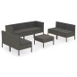 vidaXL Set de muebles de jardín 8 pzas y cojines ratán sintético gris vidaXL Set de muebles de jardín 8 pzas y cojines ratán sintético gris