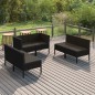 vidaXL Set de muebles de jardín 6 pzas y cojines ratán sintético negro vidaXL Set de muebles de jardín 6 pzas y cojines ratán sintético negro