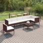 vidaXL Set muebles de jardín 8 pzas y cojines ratán sintético marrón vidaXL Set muebles de jardín 8 pzas y cojines ratán sintético marrón