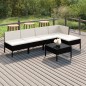vidaXL Set de muebles de jardín 6 pzas y cojines ratán sintético negro