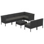 vidaXL Set de muebles de jardín 8 pzas y cojines ratán sintético negro vidaXL Set de muebles de jardín 8 pzas y cojines ratán sintético negro