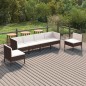 vidaXL Set muebles de jardín 6 pzas y cojines ratán sintético marrón vidaXL Set muebles de jardín 6 pzas y cojines ratán sintético marrón