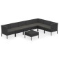 vidaXL Set de muebles de jardín 8 pzas y cojines ratán sintético negro vidaXL Set de muebles de jardín 8 pzas y cojines ratán sintético negro