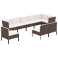 vidaXL Set muebles de jardín 9 piezas y cojines ratán sintético marrón vidaXL Set muebles de jardín 9 piezas y cojines ratán sintético marrón