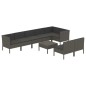 vidaXL Set de muebles de jardín 9 pzas y cojines ratán sintético gris vidaXL Set de muebles de jardín 9 pzas y cojines ratán sintético gris