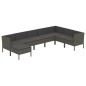 vidaXL Set de muebles de jardín 8 pzas y cojines ratán sintético gris vidaXL Set de muebles de jardín 8 pzas y cojines ratán sintético gris