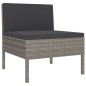 vidaXL Set de muebles de jardín 8 pzas y cojines ratán sintético gris vidaXL Set de muebles de jardín 8 pzas y cojines ratán sintético gris