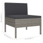 vidaXL Set de muebles de jardín 8 pzas y cojines ratán sintético gris vidaXL Set de muebles de jardín 8 pzas y cojines ratán sintético gris