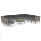vidaXL Set de muebles de jardín 11 pzas y cojines ratán sintético gris vidaXL Set de muebles de jardín 11 pzas y cojines ratán sintético gris