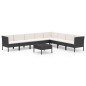 vidaXL Set de muebles de jardín 9 pzas y cojines ratán sintético negro vidaXL Set de muebles de jardín 9 pzas y cojines ratán sintético negro