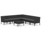 vidaXL Set de muebles de jardín 8 pzas y cojines ratán sintético negro