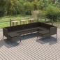 vidaXL Set de muebles de jardín 9 pzas y cojines ratán sintético gris
