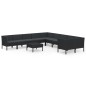 vidaXL Set de muebles de jardín 11 pzas cojines ratán sintético negro vidaXL Set de muebles de jardín 11 pzas cojines ratán sintético negro