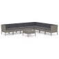 vidaXL Set de muebles de jardín 9 pzas y cojines ratán sintético gris vidaXL Set de muebles de jardín 9 pzas y cojines ratán sintético gris