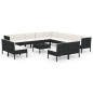 vidaXL Set de muebles de jardín 14 pzas cojines ratán sintético negro vidaXL Set de muebles de jardín 14 pzas cojines ratán sintético negro
