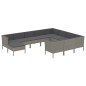 vidaXL Set de muebles de jardín 11 pzas y cojines ratán sintético gris vidaXL Set de muebles de jardín 11 pzas y cojines ratán sintético gris