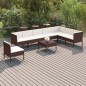 vidaXL Set muebles de jardín 9 pzas y cojines ratán sintético marrón vidaXL Set muebles de jardín 9 pzas y cojines ratán sintético marrón