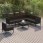 vidaXL Set de muebles de jardín 8 pzas y cojines ratán sintético negro vidaXL Set de muebles de jardín 8 pzas y cojines ratán sintético negro
