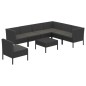 vidaXL Set de muebles de jardín 8 pzas y cojines ratán sintético negro vidaXL Set de muebles de jardín 8 pzas y cojines ratán sintético negro