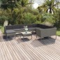 vidaXL Set de muebles de jardín 11 pzas y cojines ratán sintético gris vidaXL Set de muebles de jardín 11 pzas y cojines ratán sintético gris