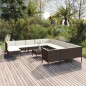 vidaXL Set muebles de jardín 13 pzas y cojines ratán sintético marrón vidaXL Set muebles de jardín 13 pzas y cojines ratán sintético marrón