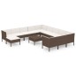 vidaXL Set muebles de jardín 13 pzas y cojines ratán sintético marrón vidaXL Set muebles de jardín 13 pzas y cojines ratán sintético marrón