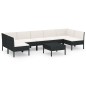 vidaXL Set de muebles de jardín 8 pzas y cojines ratán sintético negro