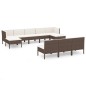 vidaXL Set muebles de jardín 10 piezas cojines ratán sintético marrón vidaXL Set muebles de jardín 10 piezas cojines ratán sintético marrón