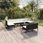vidaXL Set de muebles de jardín 10 pzas cojines ratán sintético negro vidaXL Set de muebles de jardín 10 pzas cojines ratán sintético negro