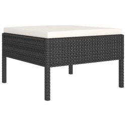 vidaXL Set de muebles de jardín 10 pzas cojines ratán sintético negro