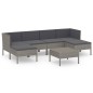 vidaXL Set de muebles de jardín 7 pzas y cojines ratán sintético gris vidaXL Set de muebles de jardín 7 pzas y cojines ratán sintético gris