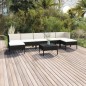 vidaXL Set de muebles de jardín 8 pzas y cojines ratán sintético negro vidaXL Set de muebles de jardín 8 pzas y cojines ratán sintético negro
